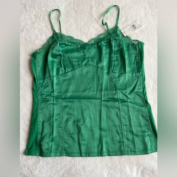 Nwt 2 Ann Taylor camisoles tailored green and black / white sz large - Picture 3 of 13